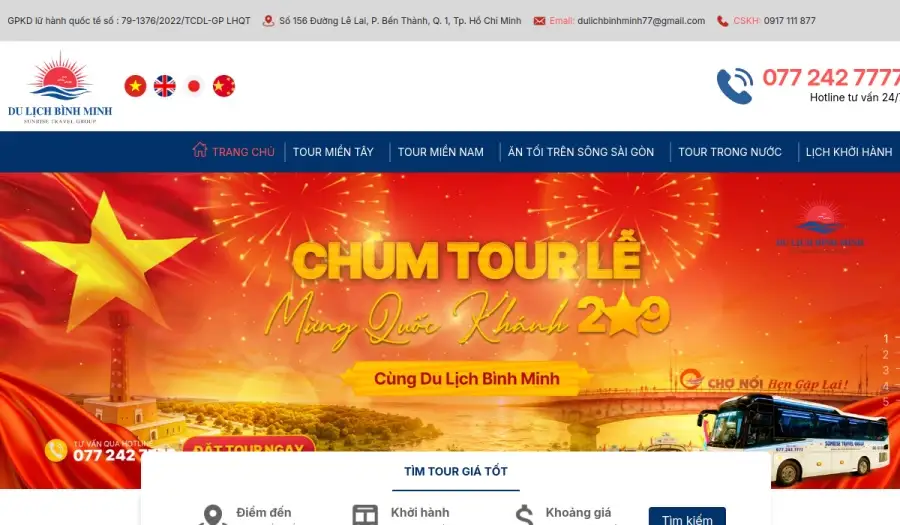 Website dulichbinhminh.com