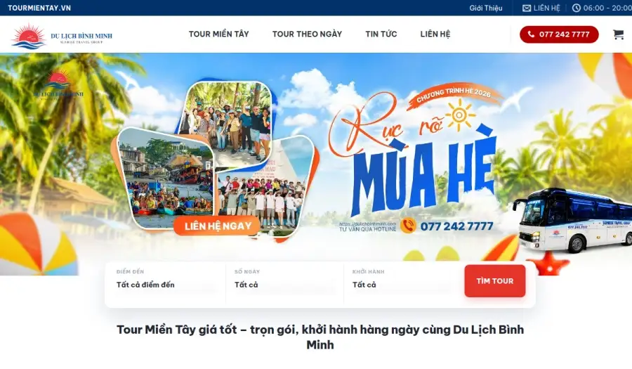 Website tourmientay.vn